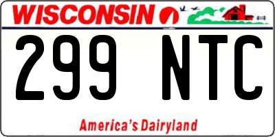 WI license plate 299NTC