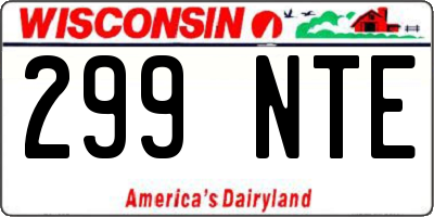 WI license plate 299NTE
