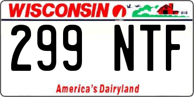 WI license plate 299NTF