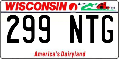 WI license plate 299NTG