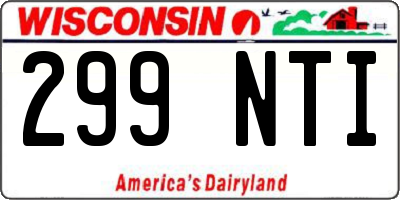 WI license plate 299NTI