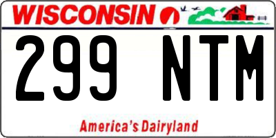 WI license plate 299NTM
