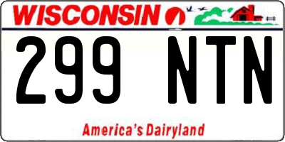 WI license plate 299NTN