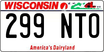 WI license plate 299NTO