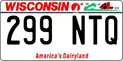 WI license plate 299NTQ