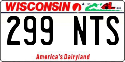 WI license plate 299NTS