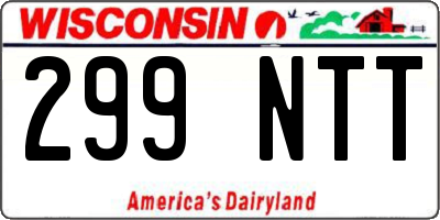 WI license plate 299NTT