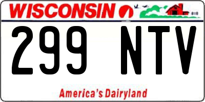 WI license plate 299NTV