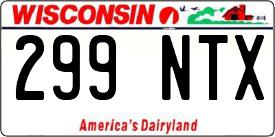 WI license plate 299NTX