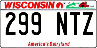 WI license plate 299NTZ