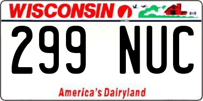 WI license plate 299NUC