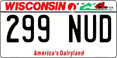 WI license plate 299NUD