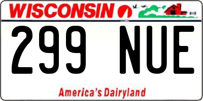 WI license plate 299NUE