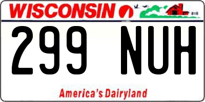 WI license plate 299NUH