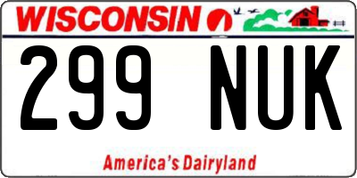 WI license plate 299NUK