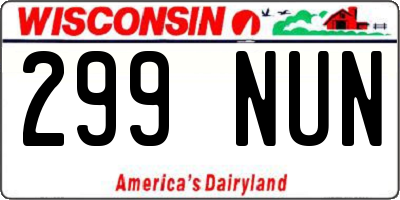 WI license plate 299NUN