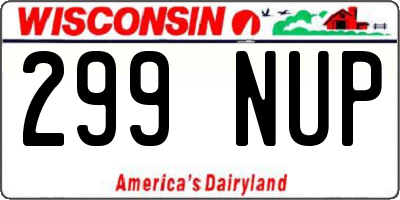 WI license plate 299NUP