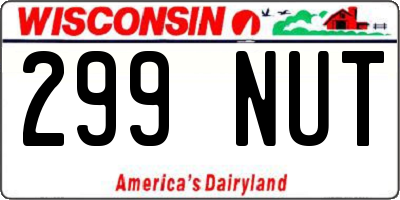 WI license plate 299NUT
