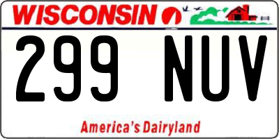 WI license plate 299NUV