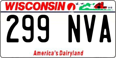 WI license plate 299NVA
