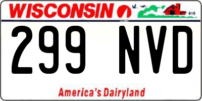 WI license plate 299NVD
