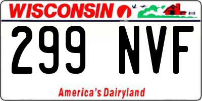 WI license plate 299NVF