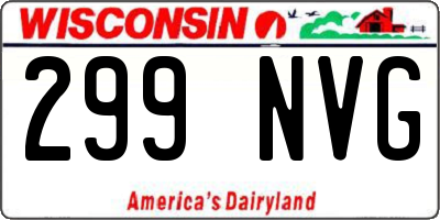 WI license plate 299NVG