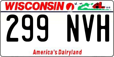 WI license plate 299NVH
