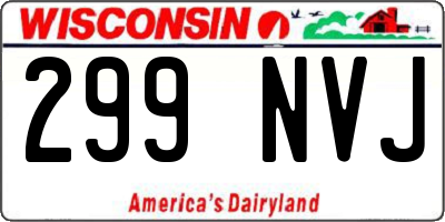 WI license plate 299NVJ