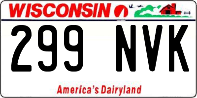 WI license plate 299NVK
