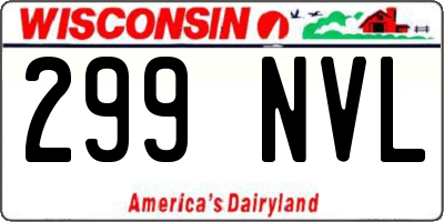 WI license plate 299NVL