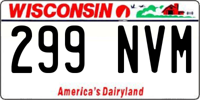 WI license plate 299NVM