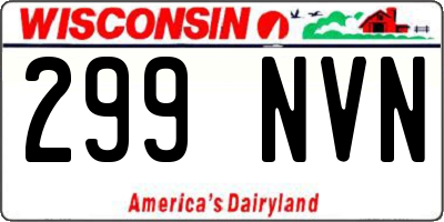 WI license plate 299NVN