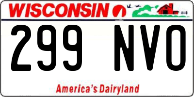 WI license plate 299NVO