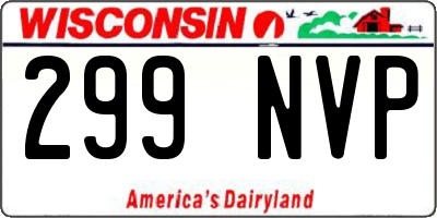 WI license plate 299NVP