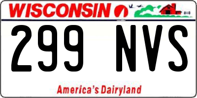 WI license plate 299NVS