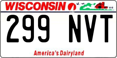 WI license plate 299NVT