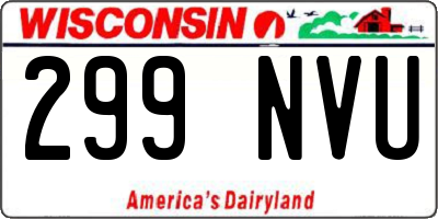 WI license plate 299NVU