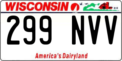 WI license plate 299NVV