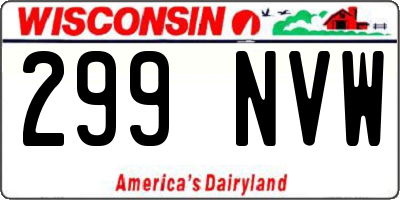 WI license plate 299NVW