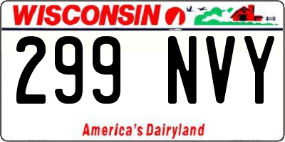 WI license plate 299NVY