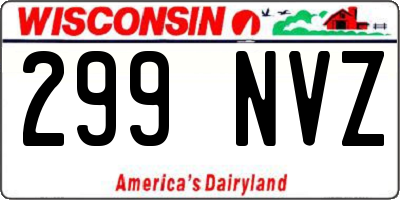 WI license plate 299NVZ