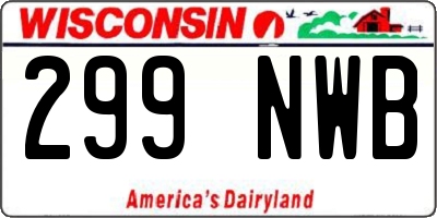 WI license plate 299NWB
