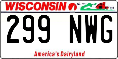 WI license plate 299NWG