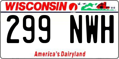 WI license plate 299NWH