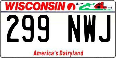 WI license plate 299NWJ