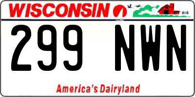 WI license plate 299NWN