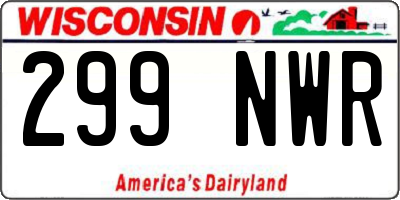 WI license plate 299NWR