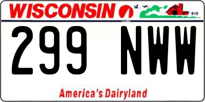 WI license plate 299NWW