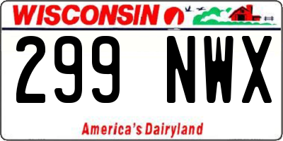 WI license plate 299NWX
